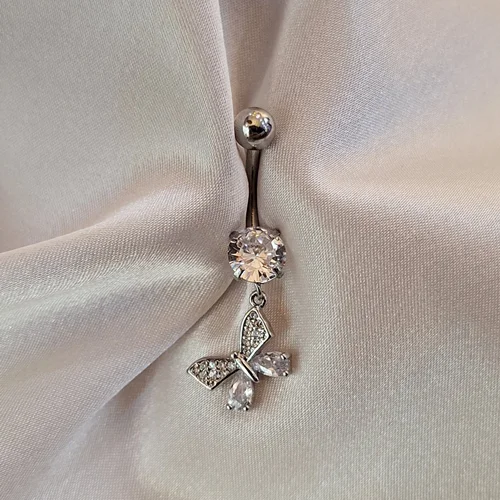 پیرسینگ ناف آویزدار پروانهای