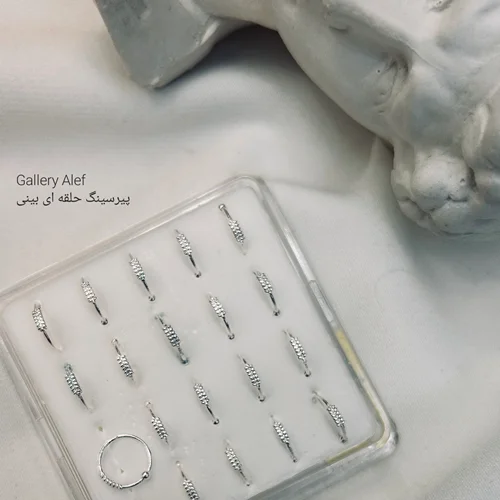 پیرسینگ حلقه ای بینی نقره فنر