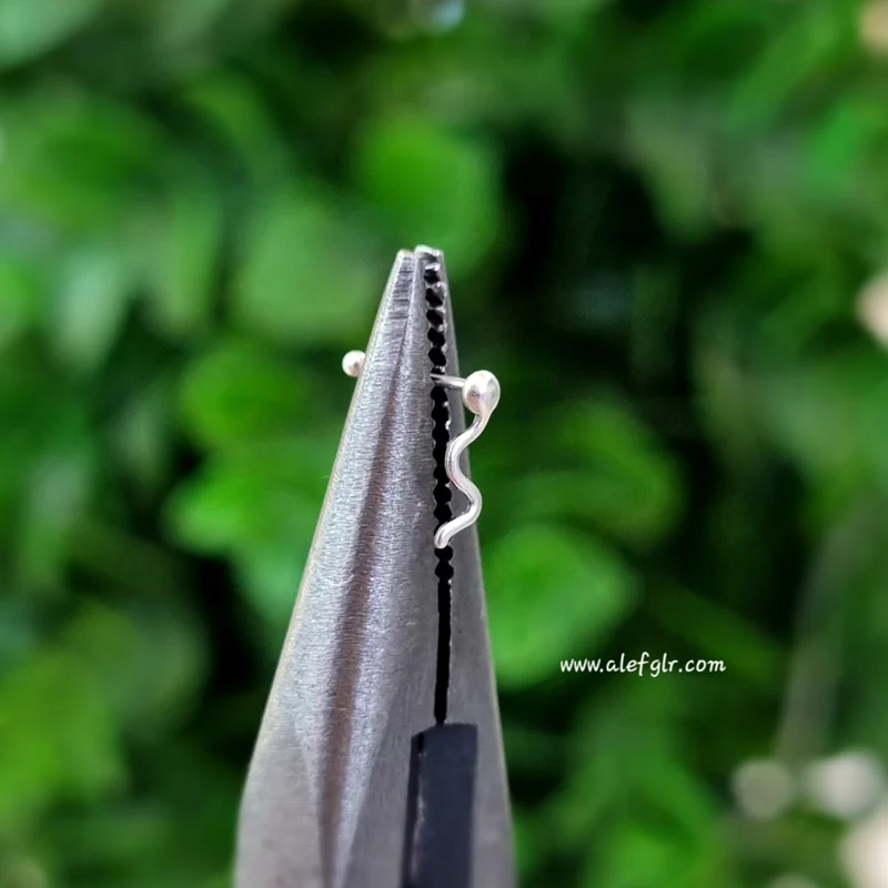 پیرسینگ بینی نقره طرح مار کد 240660