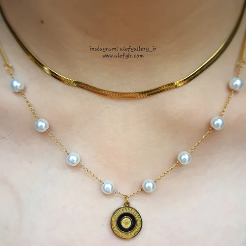 گردنبند دو ردیفه ورساچ کد 250175