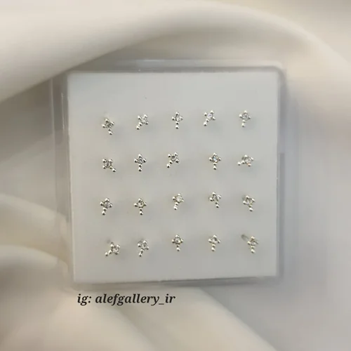 پیرسینگ بینی صلیب روکش نقره کد ۲۵۰۳۰۴