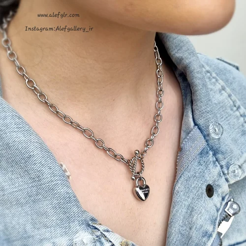گردنبند تیفانی آویز قلبی کد 250210