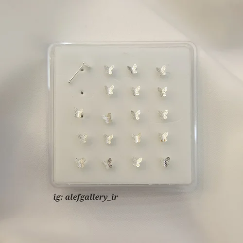 پیرسینگ بینی پروانه روکش نقره کد ۲۵۰۳۰۳