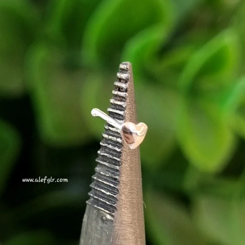 پیرسینگ بینی نقره شکل قلب کد 240661