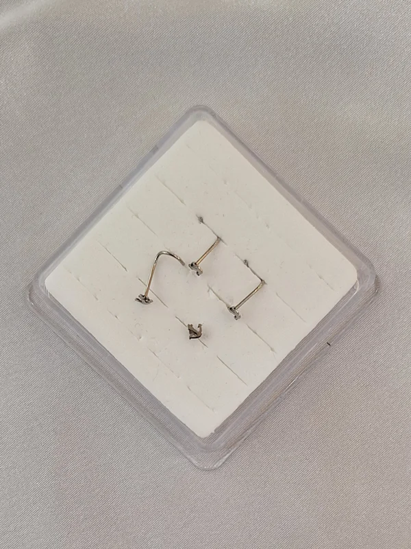 پیرسینگ بینی اچ سی لنگر استیل کد 240631