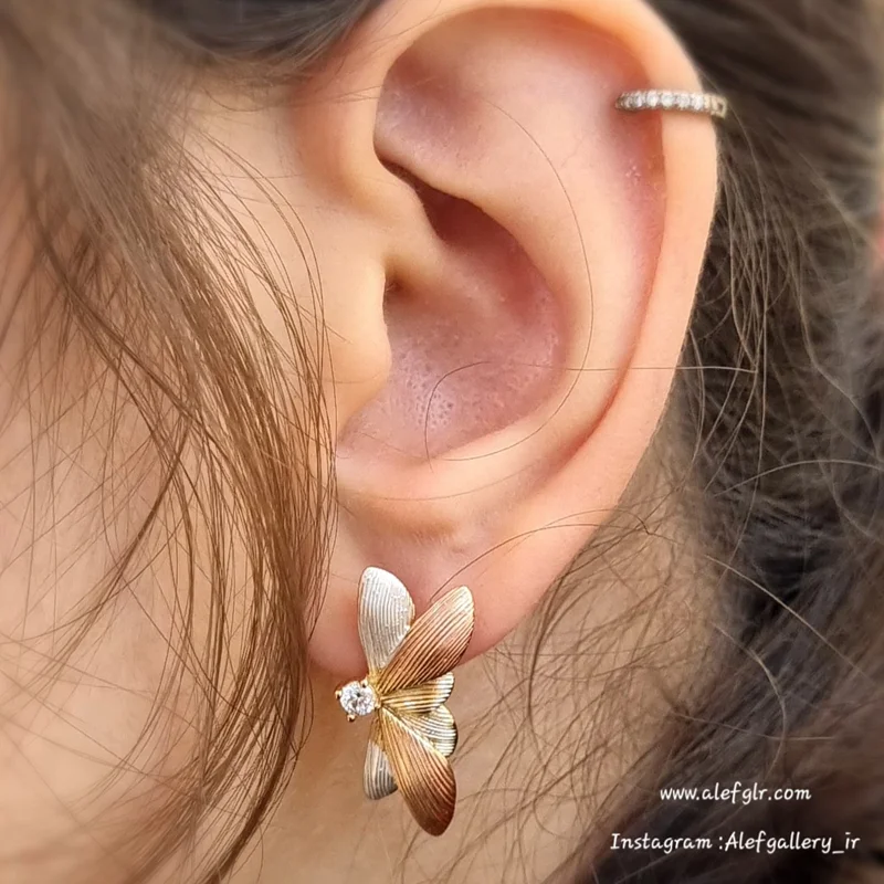 گوشواره حلقه ای طرح پروانه برند ژوپینگ xuping (ارسال رایگان) کد 250033