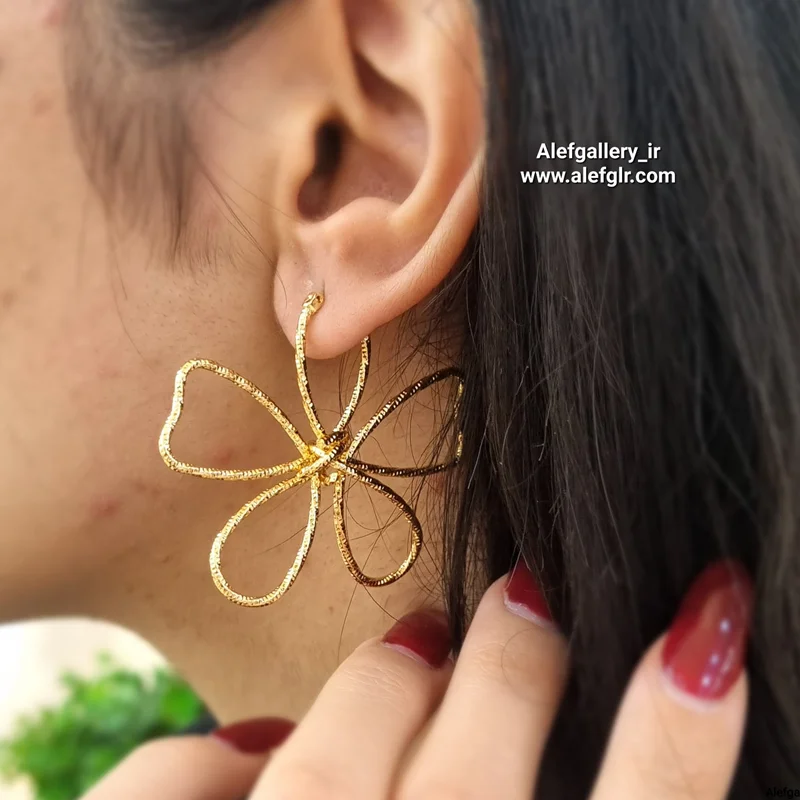 گوشواره ی سه بعدی طرح گل (ارسال رایگان) کد 250053