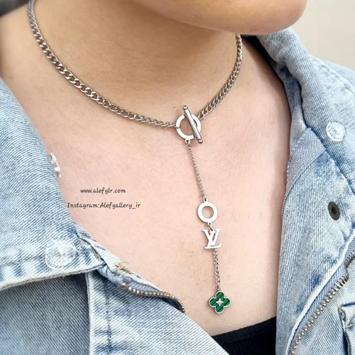 گردنبند آویز دار طرح لوئی ویتون کد 250211