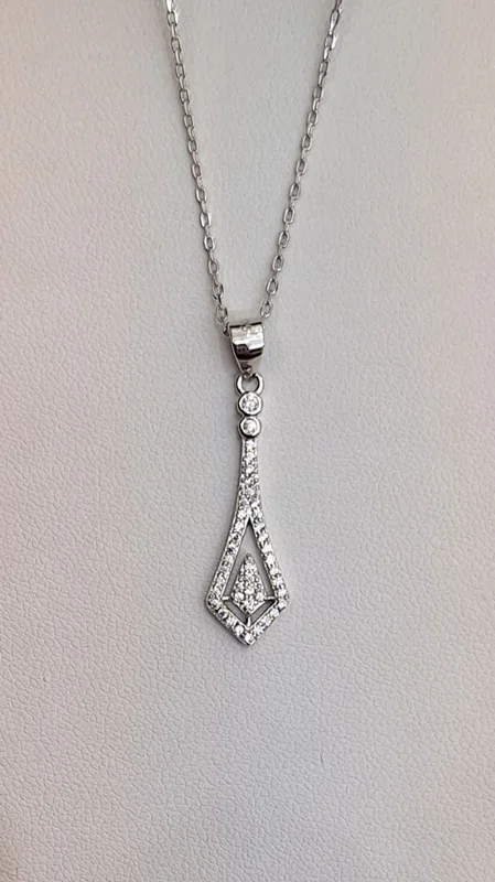 گردنبند نقره اشکی کد 240707