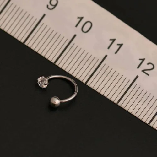 پیرسینگ گوش نعلی یک سر نگین