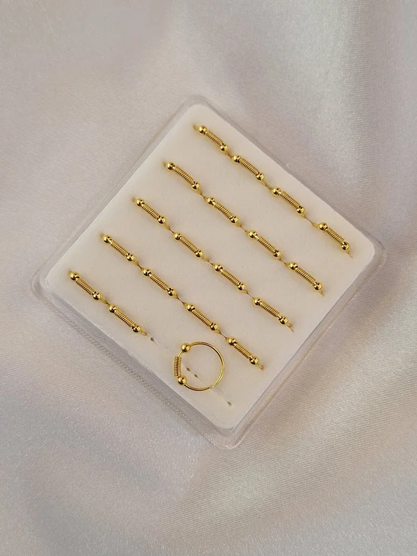 پیرسینگ بینی حلقه ای نقره توپی شیاردار کد 240530