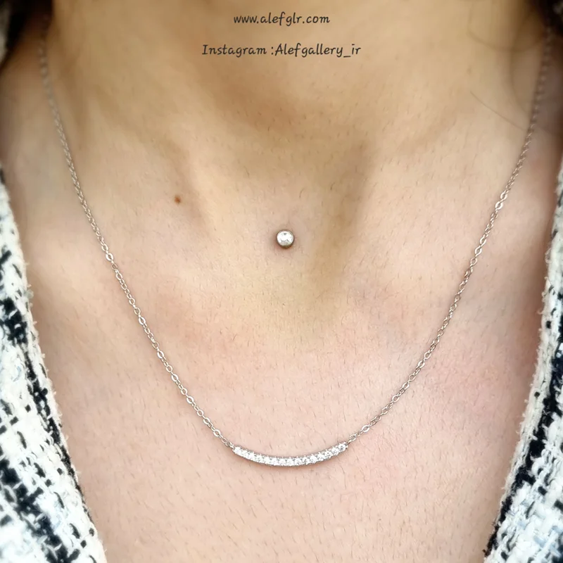 گرنبند نقره حلال تمام نگین (ارسال رایگان) کد 250110