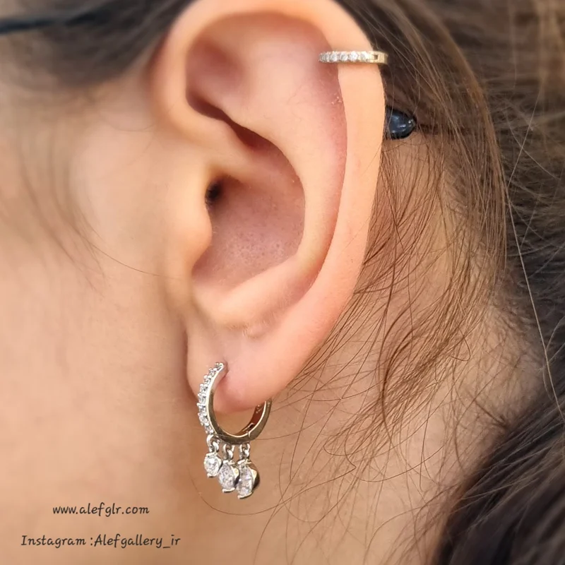 گوشوار حلقه ای اویز دار از برند ژوپینگ xuping (ارسال رایگان) کد 250026