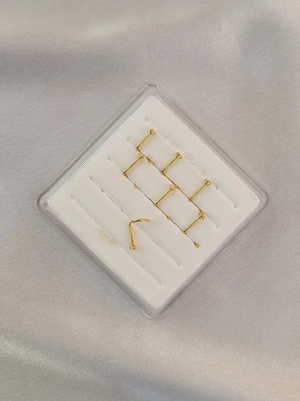 پیرسینگ بینی پایه اچ سی تک نگین کد 240602