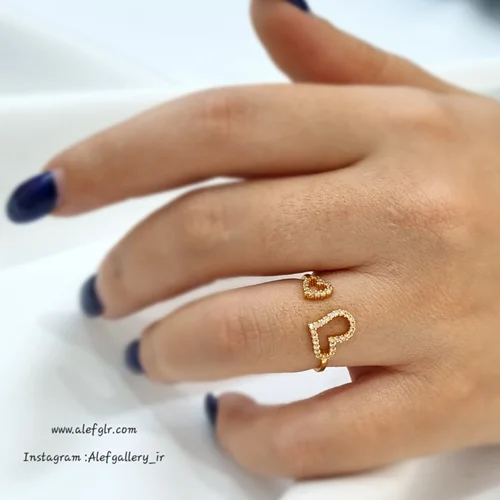 انگشتر قلب نگین کاری شده کد 250128