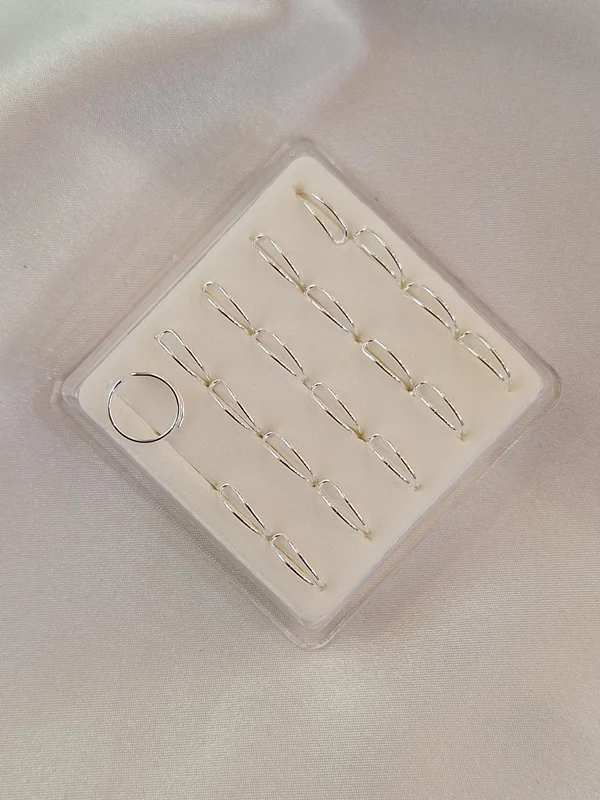 پیرسینگ بینی حلقهای نقره دولاین نقره کد 240515