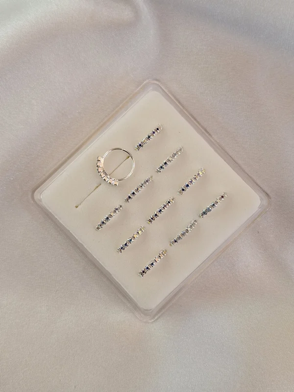 پیرسینگ حلقه ای بینی نقره نگین هفت رنگ (ارسال رایگان) کد 240524