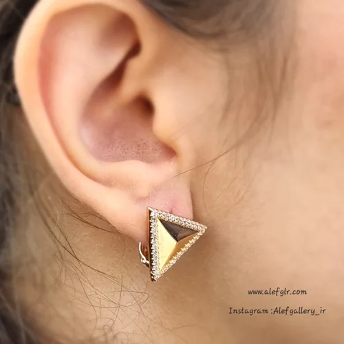 گوشواره حلقه ای مثلث برند ژوپینگ xuping (ارسال رایگان) کد 250039