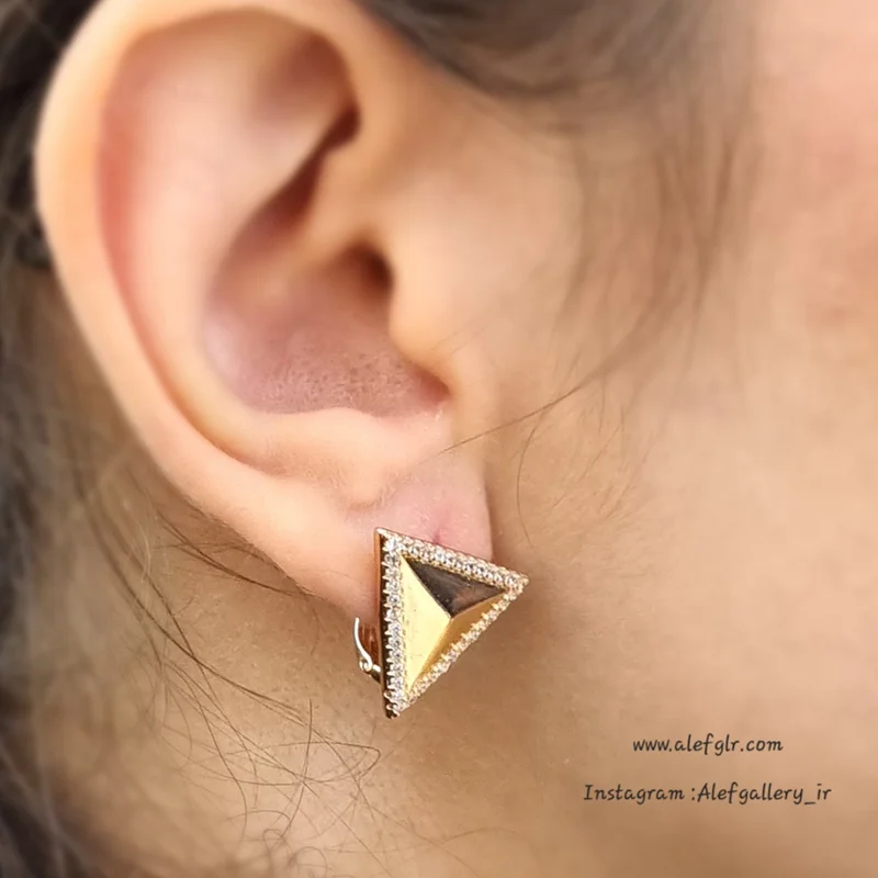 گوشواره حلقه ای مثلث برند ژوپینگ xuping (ارسال رایگان) کد 250039