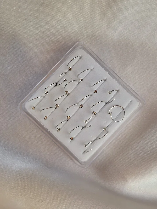 پیرسینگ بینی تک نگین نقره کد 240526