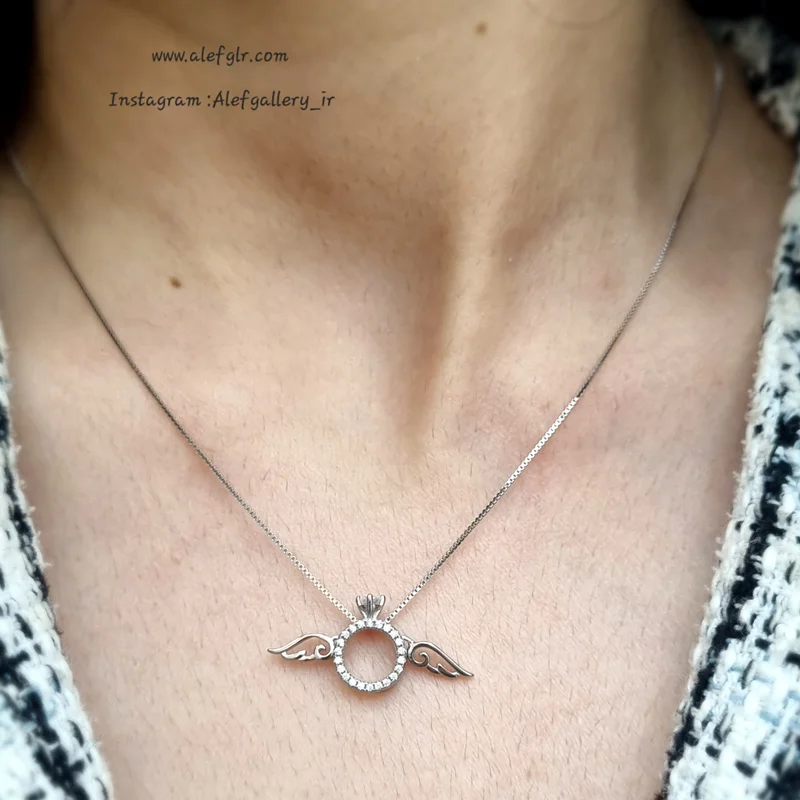 گردنبند نقره حلقه ی بالدار (ارسال رایگان) کد 250084