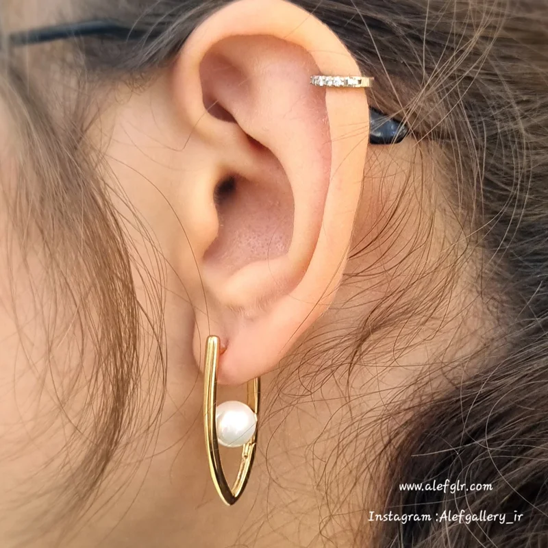 گوشوار حلقه ای تک مروارید از برند ژوپینگ xuping (ارسال رایگان) کد 250027