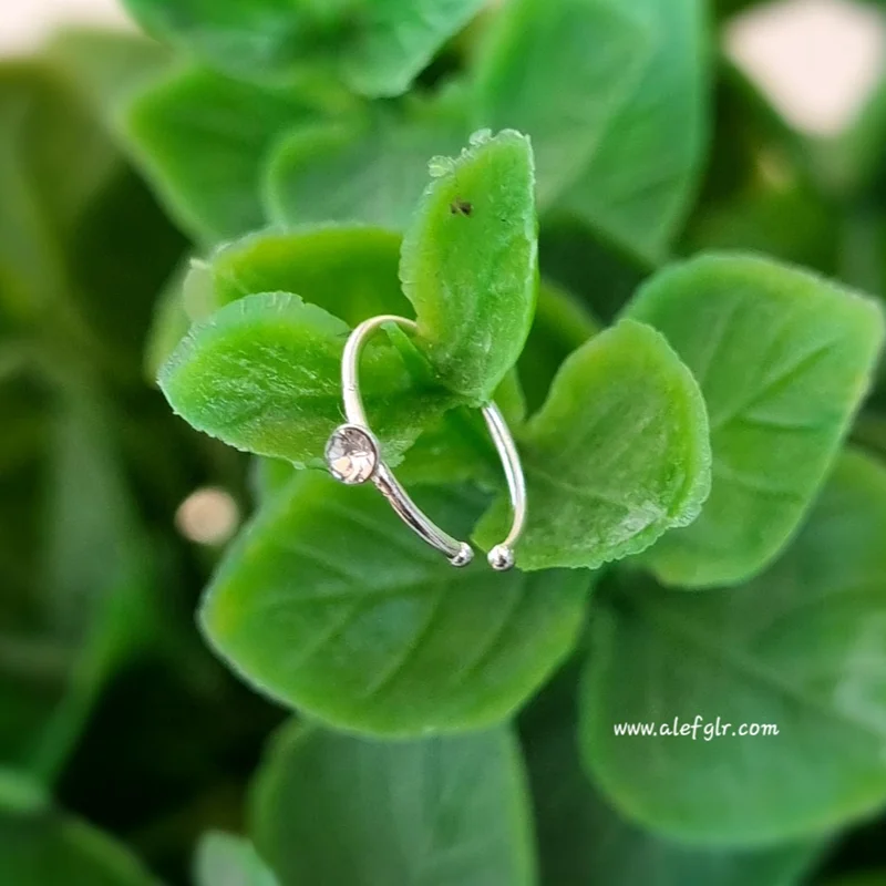 پیرسینگ بینی حلقه ای  نقره نگین دار کد 250002