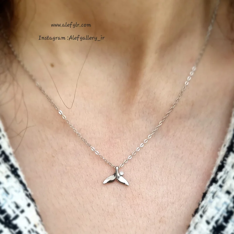 گردنبند نقره دم وال (ارسال رایگان) کد 250086