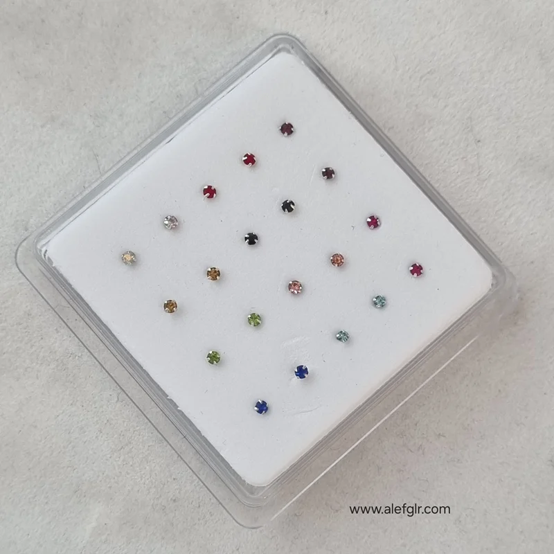 پرسینگ بینی میخی نگین رنگی کد 240647