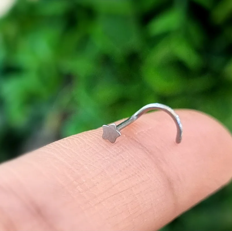 پیرسینگ بینی  اچ سی استیل طرح ستاره کد 240637