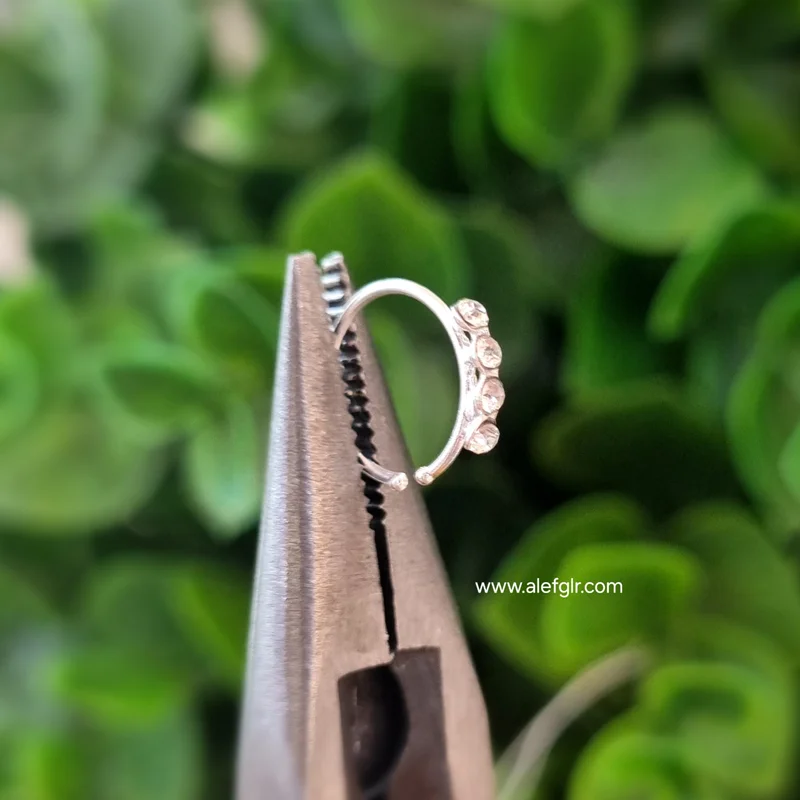 پیرسینگ بینی حلقه ای نگین دار کد 250005