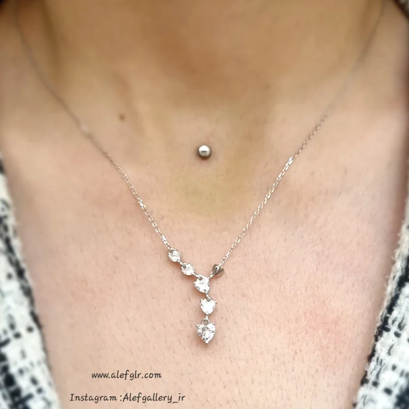 گردنبند نقره طرح قلب آویزان (ارسال رایگان) کد 250106