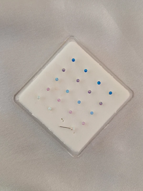 پیرسینگ بینی سنگ اپال نقره کد 240606