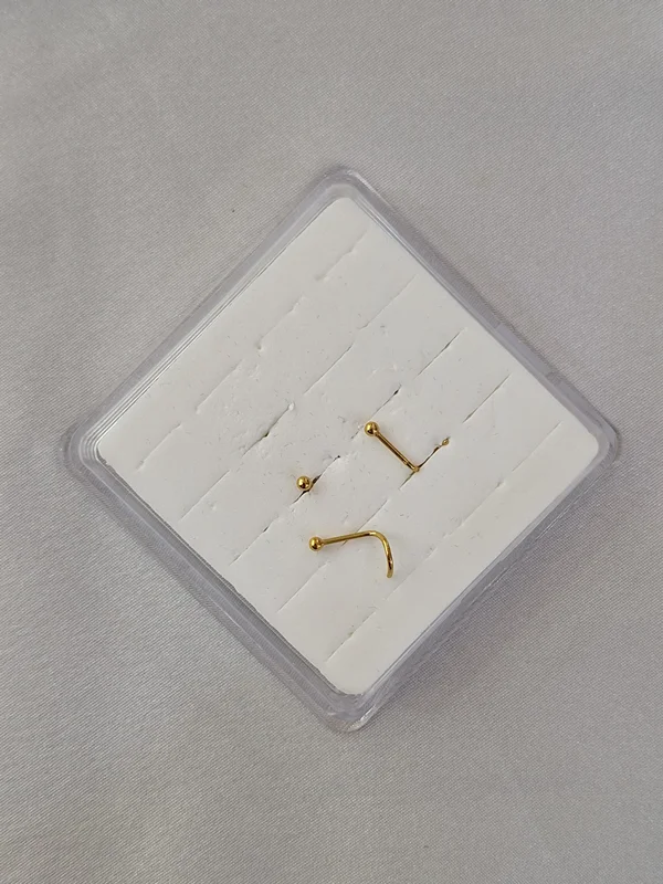 پیرسینگ بینی اچ سی توپی طلایی کد 240640