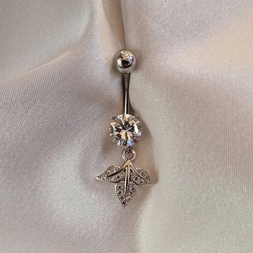 پیرسینگ ناف آویزدار برگ