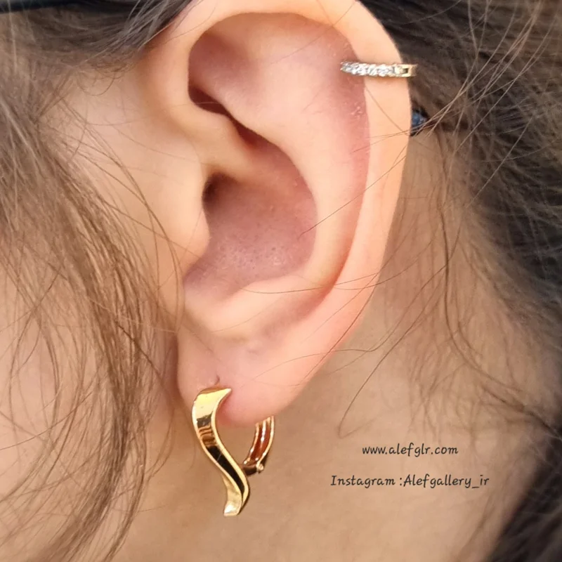 گوشوار حلقه ای دفرمه از برند ژوپینگ xuping کد 250028